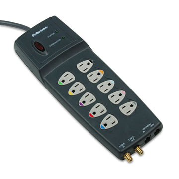 Fellowes® Power Guard Surge Protector, 10 Outlets, 10 Ft Cord, 3300 Joules, Gray freeshipping - TVN Wholesale